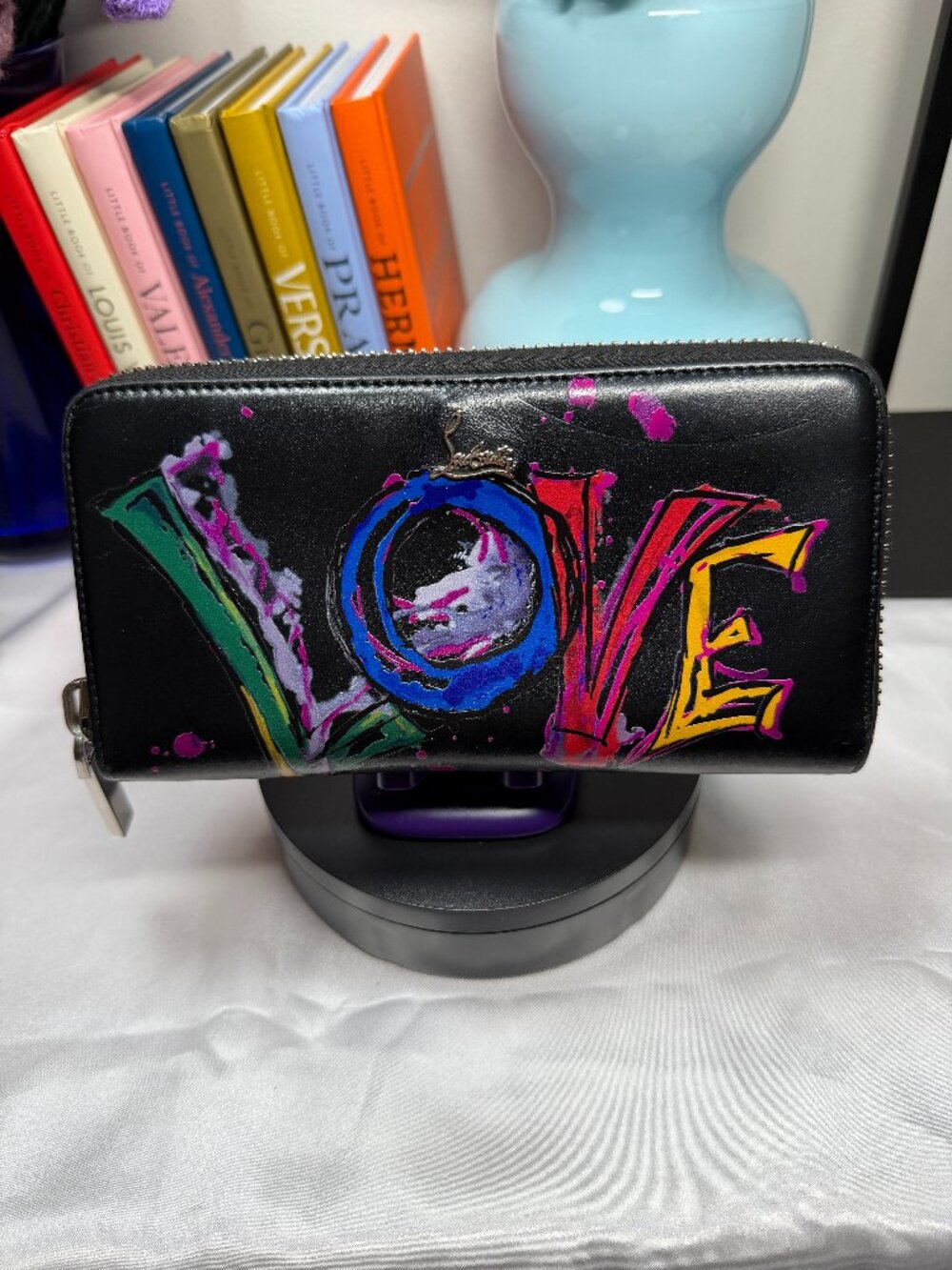 Christian Louboutin Panettone Loubitag Zip-Around Wallet EUC